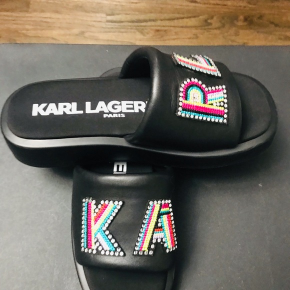 KARL LAGERFELD PARIS WOMEN OPAL SANDALS. CLASSY DESIGN FOR COMFORT. NEW SIZE 10 - Picture 7 of 10